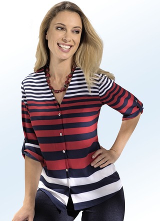 Bluse mit breiten Blockstreifen
