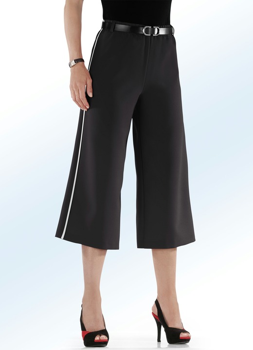 Hosen - Rockhose mit angesagter Kontrastpaspel, in Größe 018 bis 054, in Farbe ROT-SCHWARZ Ansicht 4