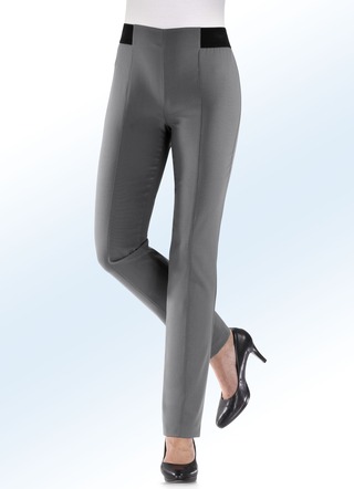 Hosen - Hose mit spezieller Bundverarbeitung, in Größe 018 bis 235, in Farbe MITTELGRAU MEL. – Farbe MITTELGRAU MEL. – Ansicht 