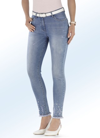 Jeans mit Fransensaum und tollen Zierperlen