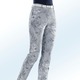 Hosen - Hose mit apartem Streifen- und Floraldessinierung, in Größe 017 bis 052, in Farbe WEISS-BLAU