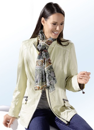Jacke mit Kontrastpaspelierung und Zierstepp