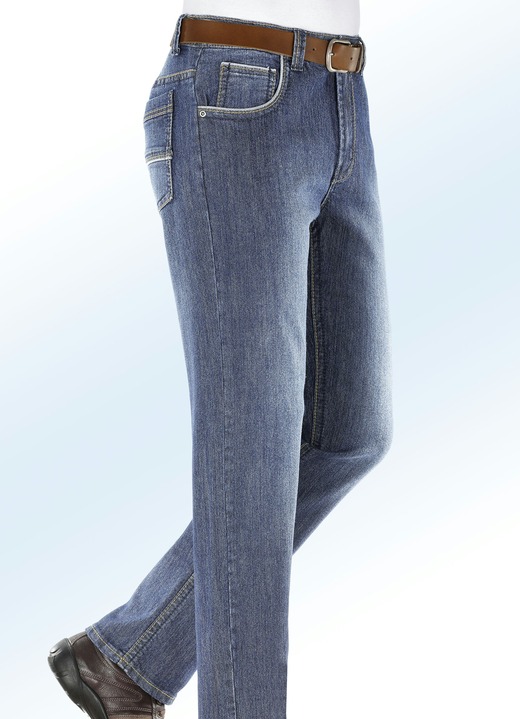 Hosen - Jeans mit modischen Details in 3 Farben, in Größe 024 bis 060, in Farbe HELLJEANS Ansicht 1