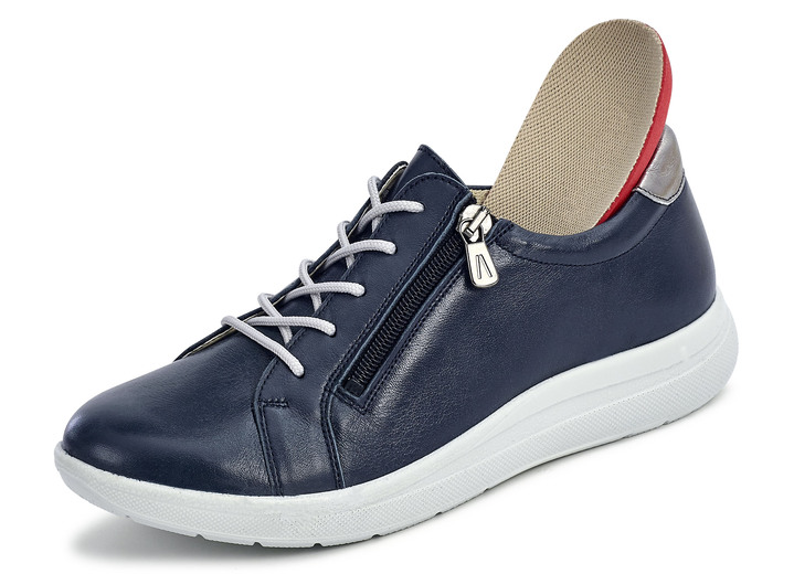 - Schnürschuh mit praktischem Seitenreißverschluss, in Größe 036 bis 042, in Farbe MARINE Ansicht 2