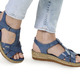 Sandaletten & Pantoletten - Andrea Conti Stegspangen-Sandale aus Rind-Nappaleder – Farbe JEANS – Ansicht 2 Sandaletten & Pantoletten - Andrea Conti Stegspangen-Sandale aus Rind-Nappaleder, in Größe 036 bis 042, in Farbe WEISS – Farbe JEANS – Ansicht 2