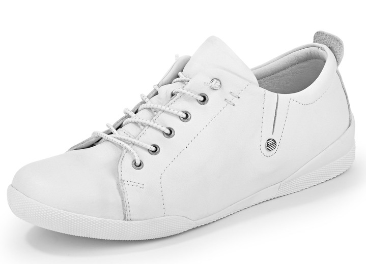 Slipper & Schnürschuhe - Andrea Conti, klassische Damen-Schnürschuhe, mit herausnehmbarem Fußbett, in Größe 036 bis 042, in Farbe WEISS Ansicht 1