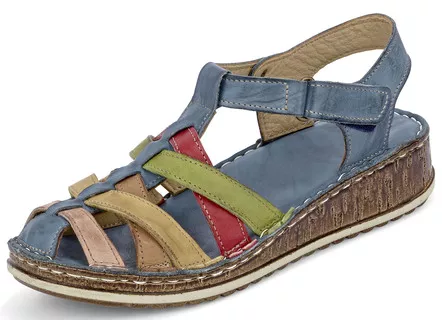 Gemini Riemchen-Sandalette mit dezenter Knitter-Struktur