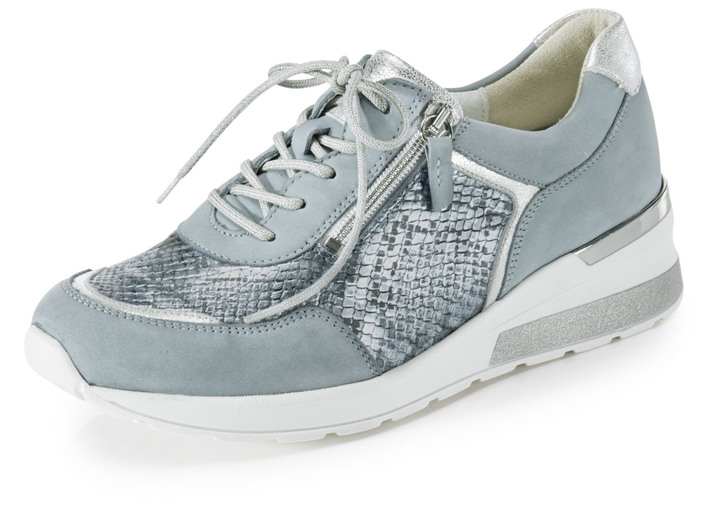 SALE % - Waldläufer, bequeme Damen-Schnürschuhe, Weite H, mit herausnehmbarem Fußbett, in Größe 4 1/2 bis 9, in Farbe BLEU-MATTSILBER Ansicht 1