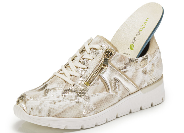 Slipper & Schnürschuhe - Waldläufer Schnürschuh aus interessantem Materialmix, in Größe 3 1/2 bis 8, in Farbe OLIV-WEISS Ansicht 5