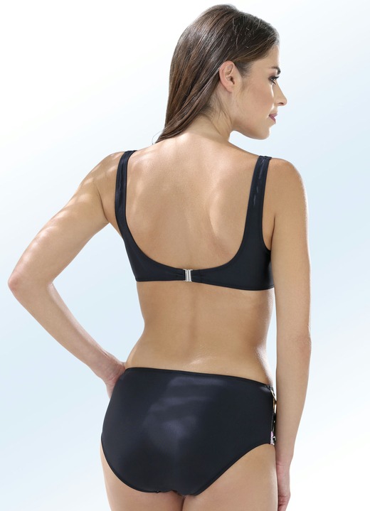 Bikinis - Bikini mit herausnehmbaren Softschalen und buntem Druckdessin, in Größe 036 bis 050, in Cup C, in Farbe SCHWARZ-BUNT Ansicht 2