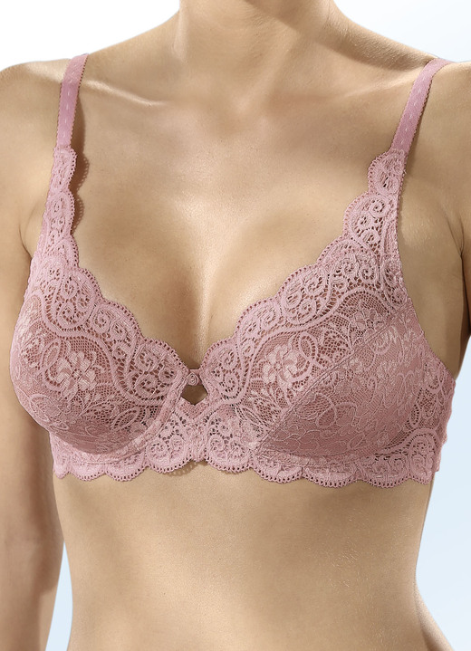 Tagwäsche -  Triumph Amourette Bügel-BH mit Elastikspitze, in Größe 075 bis 100, in Cup B, in Farbe ALTROSA