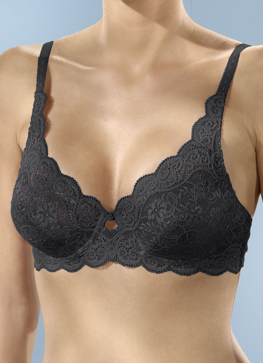 Triumph - Triumph Amourette Bügel-BH aus zarter Elastikspitze, in Größe 075 bis 100, in Cup D, in Farbe WEISS Ansicht 12