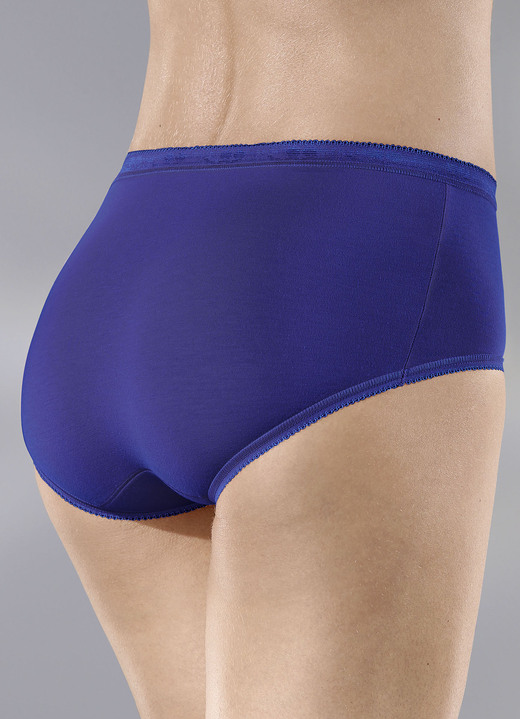 Slips - Sloggi Basic+ Midi Dreierpack Slips Ansicht 2 Slips - Sloggi Basic+ Midi Dreierpack Slips, in Größe 036 bis 050, in Farbe 1X BLEU, 1X MARINE, 1X WEISS Ansicht 2