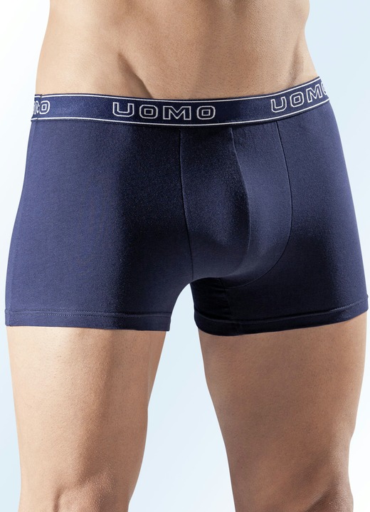 Pants & Boxershorts - Fünferpack Pants, uni mit Elastikbund, in Größe 004 bis 010, in Farbe 3X NAVY, 2X SCHWARZ