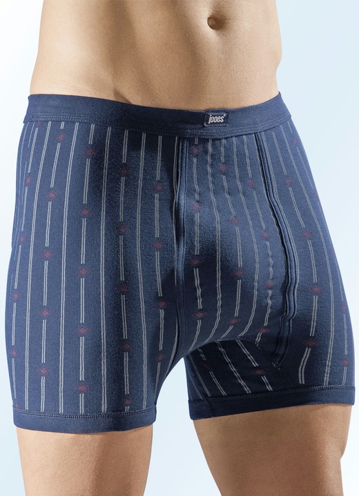 Slips & Unterhosen - Viererpack Unterhosen mit Streifendessin, in Größe 005 bis 014, in Farbe 2X MARINE-BUNT, 2X GRAU MELIERT-BUNT