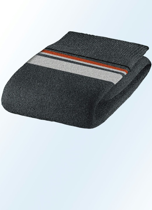 Strümpfe - Fünferpack Socken, Schaft und Bund extra weit, in Größe 001 (Schuhgrösse 39-42) bis 003 (Schuhgrösse 47-50), in Farbe 2X HELLGRAU, 3X ANTHRAZIT Ansicht 2