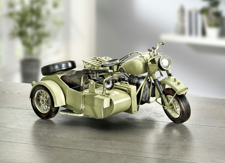 Sammlermodelle - Motorrad mit Beiwagen, in Farbe BEIGE