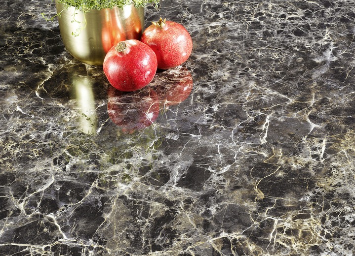 - Esstisch mit Auszug, in Farbe MARMOR-NUSSBAUM, in Ausführung Esstisch mit Auszug Ansicht 2