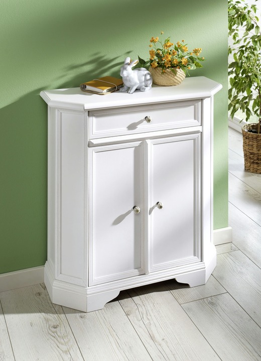 Kommoden - Teilmassive Kommoden mit Metallknöpfen, in Farbe WEISS, in Ausführung Kommode, 1-türig Ansicht 6