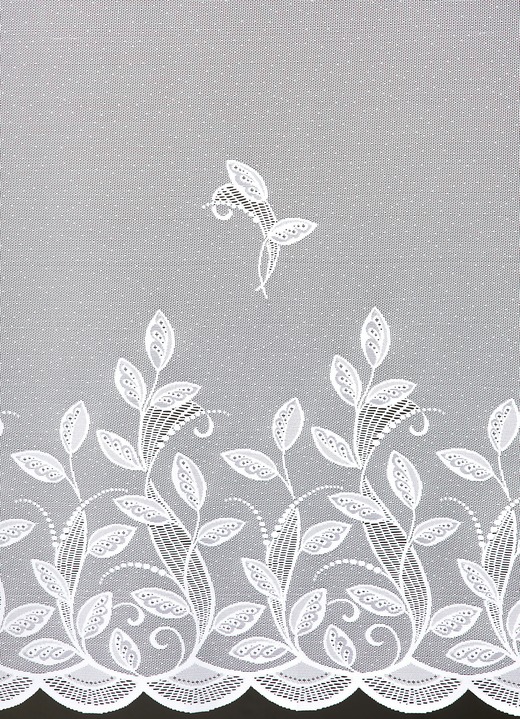 - Blumenfenster-Store mit Universalschienenband, in Größe 140 (H120xB300 cm) bis 176 (H175xB300 cm), in Farbe WEISS Ansicht 2