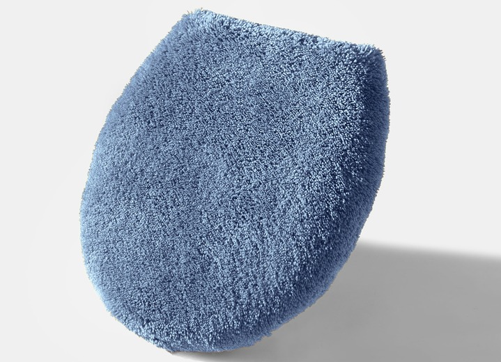 - HÄNGE-WC-VORLEGER, in Größe 100 (Vorleger halbrund, 50/ 80 cm) bis 112 (WC-Deckelbezug, 47/ 50 cm), in Farbe BLAU Ansicht 1