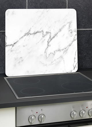 Wandblende aus Glas in Marmor-Optik