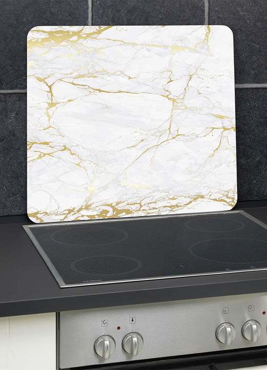 Haushaltshelfer - Herdabdeckplatten/Wandblende, Motiv Marmor gold Ansicht 3 Haushaltshelfer - Herdabdeckplatten/Wandblende, Motiv Marmor gold, in Farbe MARMOR GOLD, in Ausführung Herdabdeckplatten, 2er-Set Ansicht 3