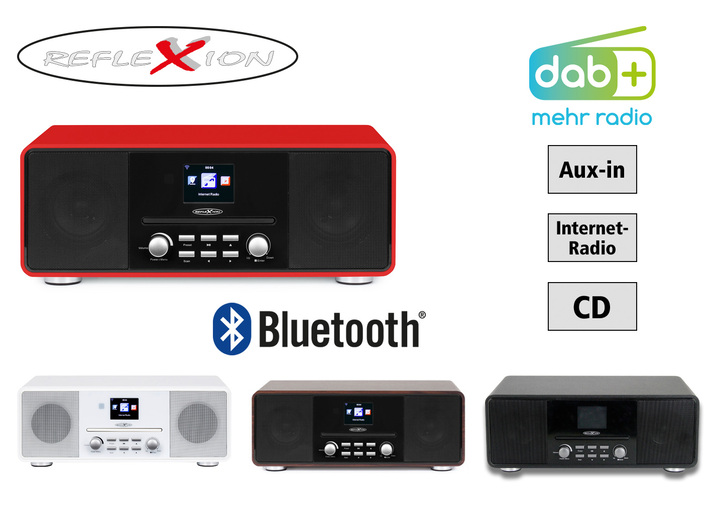 Musikanlagen - Reflexion HRA19INT Stereoanlage mit Internet-Radio Ansicht 2 Musikanlagen - Reflexion HRA19INT Stereoanlage mit Internet-Radio, in Farbe ROT Ansicht 2