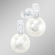Ohrschmuck - Ohrstecker mit Süßwasser-Zuchtperle und Brillanten, in Farbe  – Ansicht 1