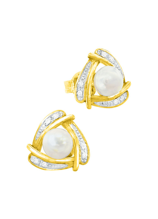 Ohrschmuck - Originelle Ohrstecker mit Süßwasser-Zuchtperlen, in Farbe  Ansicht 2