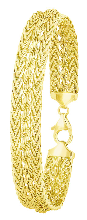 - Armband, außen Zopf- und innen Kordelkette, mit Schmuck-Karabiner, in Farbe  Ansicht 2