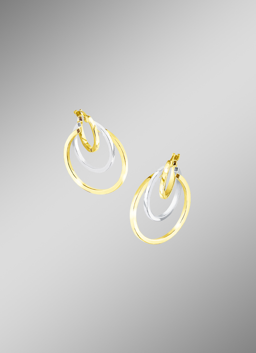 Ohrschmuck - Moderne, schicke Creolen in Bicolor, in Farbe  Ansicht 1