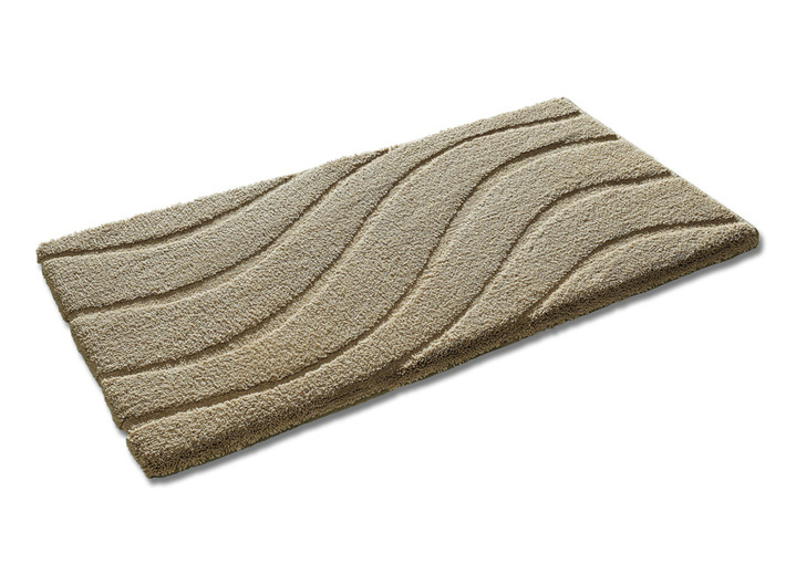 Badgarnituren - 4-teiliges Badteppich-Set für Stand- oder Hänge-WC, in Größe 408 (Set für Stand-WC) bis 409 (Set für Hänge-WC), in Farbe BEIGE Ansicht 1
