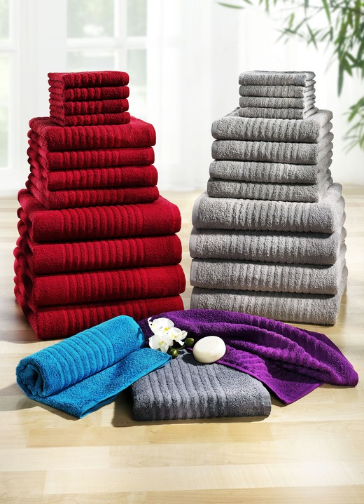 - 12-teiliges Frottier-Set mit Bordüre und Aufhänge-Kordel, in Farbe LINDGRÜN Ansicht 2