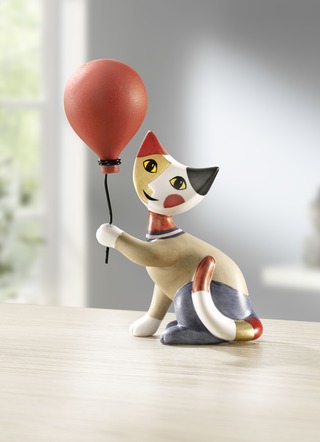 Goebel Katze mit Luftballon, von Hand gefertigt