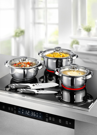 Töpfe & Pfannen - King Topf-Set, 8-teilig, in Farbe EDELSTAHL – Farbe EDELSTAHL – Ansicht 