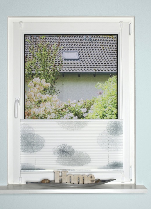 Rollos - Plissee-Rollos ohne Bohren und Schrauben Ansicht 2 Rollos - Plissee-Rollos ohne Bohren und Schrauben, in Größe 826 (H130xB40 cm) bis 850 (H210xB 70 cm), in Farbe GRAU-STEINGRAU Ansicht 2