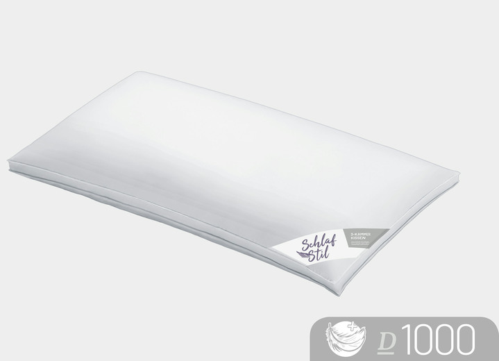 Bettwaren - Exklusives 3-Kammer-Kissen von Schlafstil, in Größe 120 (80/80 cm) bis 121 (40/80 cm), in Farbe SILBER Ansicht 1
