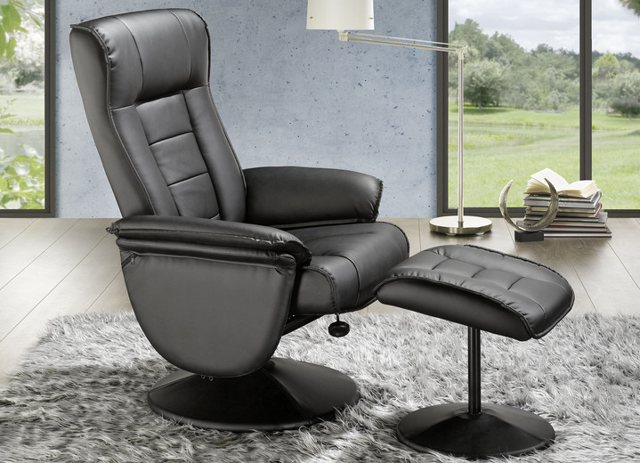 - Relaxsessel mit Hocker, in Farbe SCHWARZ Ansicht 1