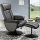- Relaxsessel mit Hocker, in Farbe SCHWARZ – Farbe SCHWARZ – Ansicht 1