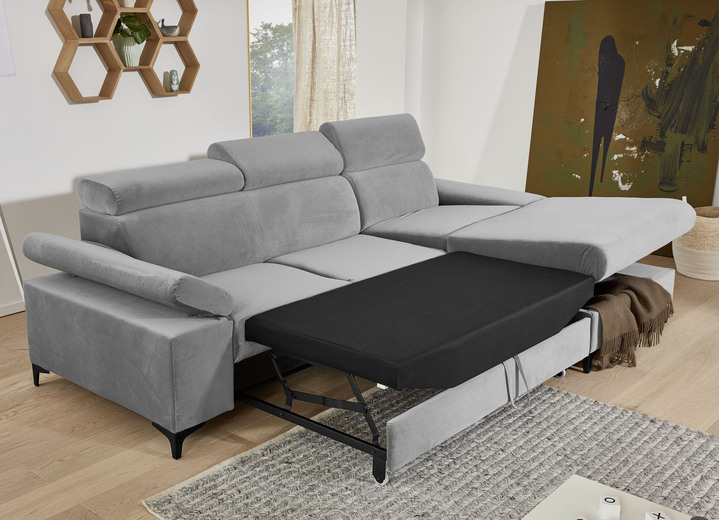 Polsterecken - Polsterecke mit Bettfunktion und Bettkasten in der Ottomane, in Farbe BLAU Ansicht 6