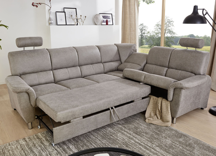 Polsterecken - Frei im Raum aufstellbare Polsterecke mit bequemer Federkern-Polsterung, in Farbe HELLGRAU Ansicht 2