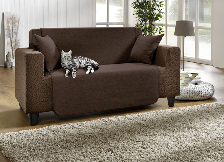 Wohnaccessoires - Wohnaccessoires aus hochwertigem Chenille, in Größe 101 (Sesselschoner, 50x150 cm) bis 905 (Kissenbezüge, 2er-Set, 40x40 cm), in Farbe BORDEAUX Ansicht 18