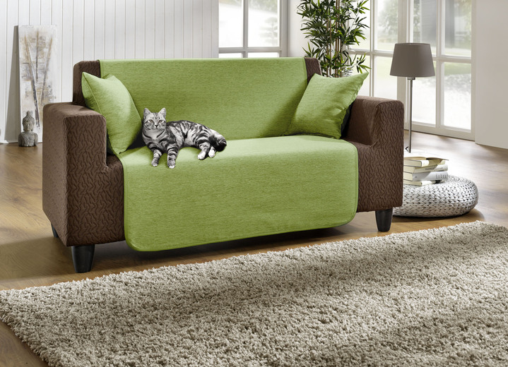 Wohnaccessoires - Wohnaccessoires aus hochwertigem Chenille Ansicht 9 Wohnaccessoires - Wohnaccessoires aus hochwertigem Chenille, in Größe 101 (Sesselschoner, 50x150 cm) bis 905 (Kissenbezüge, 2er-Set, 40x40 cm), in Farbe SAND Ansicht 9