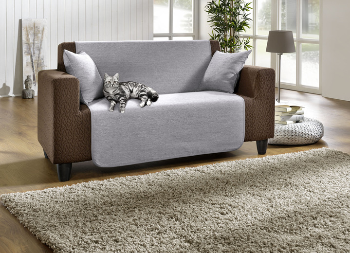 Wohnaccessoires - Wohnaccessoires aus hochwertigem Chenille Ansicht 12 Wohnaccessoires - Wohnaccessoires aus hochwertigem Chenille, in Größe 101 (Sesselschoner, 50x150 cm) bis 905 (Kissenbezüge, 2er-Set, 40x40 cm), in Farbe SAND Ansicht 12