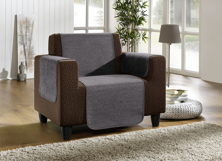 Wohnaccessoires - Wohnaccessoires aus hochwertigem Chenille Ansicht 20 Wohnaccessoires - Wohnaccessoires aus hochwertigem Chenille, in Größe 101 (Sesselschoner, 50x150 cm) bis 905 (Kissenbezüge, 2er-Set, 40x40 cm), in Farbe SAND Ansicht 20