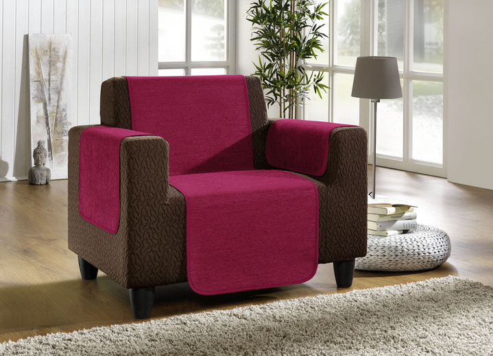Wohnaccessoires - Wohnaccessoires aus hochwertigem Chenille Ansicht 16 Wohnaccessoires - Wohnaccessoires aus hochwertigem Chenille, in Größe 101 (Sesselschoner, 50x150 cm) bis 905 (Kissenbezüge, 2er-Set, 40x40 cm), in Farbe SAND Ansicht 16