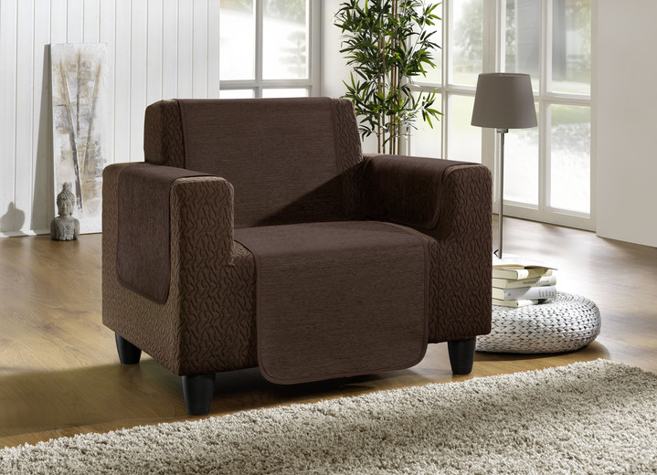 Wohnaccessoires - Wohnaccessoires aus hochwertigem Chenille Ansicht 13 Wohnaccessoires - Wohnaccessoires aus hochwertigem Chenille, in Größe 101 (Sesselschoner, 50x150 cm) bis 905 (Kissenbezüge, 2er-Set, 40x40 cm), in Farbe SAND Ansicht 13