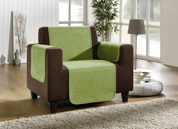 Wohnaccessoires - Wohnaccessoires aus hochwertigem Chenille, in Größe 101 (Sesselschoner, 50x150 cm) bis 905 (Kissenbezüge, 2er-Set, 40x40 cm), in Farbe CREME Ansicht 7