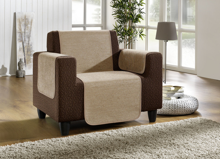 Wohnaccessoires - Wohnaccessoires aus hochwertigem Chenille, in Größe 101 (Sesselschoner, 50x150 cm) bis 905 (Kissenbezüge, 2er-Set, 40x40 cm), in Farbe CREME Ansicht 4